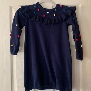 Hannah Andersson girls pompon sweater dress